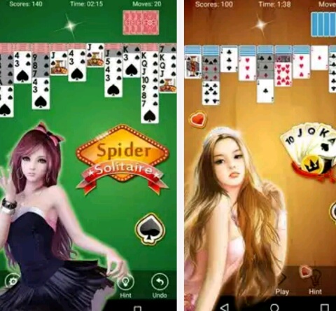 Spider solitaire game